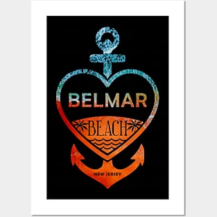 Belmar Beach, New Jersey, Sandy Heart Ship Anchor Posters and Art